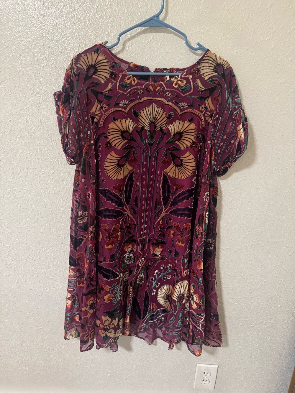 Free People Plum Floral Boho Tunic Dress